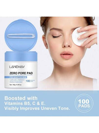 LANEMAY 100 حزمة منتديلات منفذ الصفر - تقلل وتقلل من مظهر المسام، تقشر البشرة وتقلل من الخشونة - منديلات مُنعِم للبشرة لجميع أنواع البشرة، العناية بالبشرة الكورية