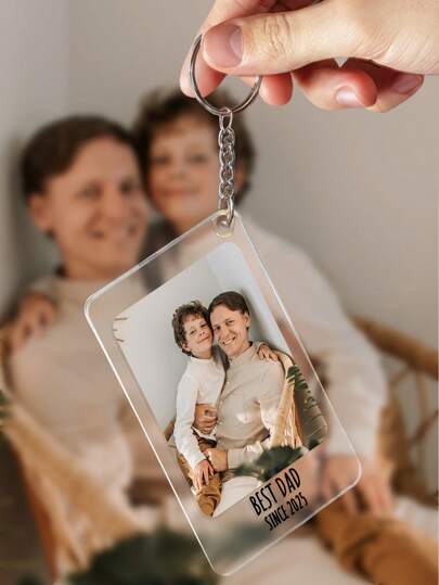 حامل مفاتيح شخصي مطبوع عليه صورة وإسم، حامل مفاتيح أكريليك مخصص بصورة وكتابة، حامل مفاتيح شخصي مطبوع عليه صورة، حامل مفاتيح هدية بملصق رسالة لهدايا عيد الميلاد، الذكرى السنوية، عيد الحب، عيد الأب، هدية للأب.