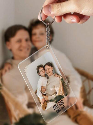 حامل مفاتيح شخصي مطبوع عليه صورة وإسم، حامل مفاتيح أكريليك مخصص بصورة وكتابة، حامل مفاتيح شخصي مطبوع عليه صورة، حامل مفاتيح هدية بملصق رسالة لهدايا عيد الميلاد، الذكرى السنوية، عيد الحب، عيد الأب، هدية للأب.