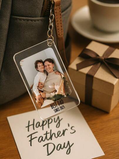 حامل مفاتيح شخصي مطبوع عليه صورة وإسم، حامل مفاتيح أكريليك مخصص بصورة وكتابة، حامل مفاتيح شخصي مطبوع عليه صورة، حامل مفاتيح هدية بملصق رسالة لهدايا عيد الميلاد، الذكرى السنوية، عيد الحب، عيد الأب، هدية للأب.