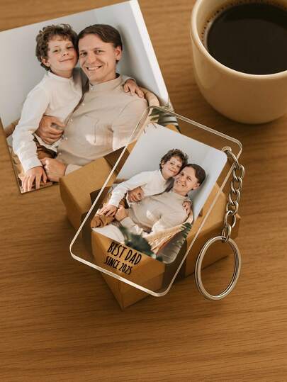 حامل مفاتيح شخصي مطبوع عليه صورة وإسم، حامل مفاتيح أكريليك مخصص بصورة وكتابة، حامل مفاتيح شخصي مطبوع عليه صورة، حامل مفاتيح هدية بملصق رسالة لهدايا عيد الميلاد، الذكرى السنوية، عيد الحب، عيد الأب، هدية للأب.