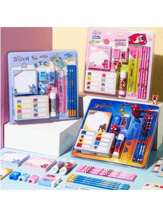 أدوات مكتبية ومدرسية Disney طقم أدوات مكتبية لأطفال ديزني، أقلام رصاص، ممحاة، مسطرة، دفتر، مبراة، ملصقات اسماء، أغطية أقلام لاصقة، هدية للصف الأول والثاني، هدية عيد ميلاد للتلاميذ، طقم أقلام رصاص كرتونية