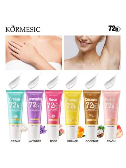 كريم جسم مدة 72 ساعة باللون البرتقالي/الخوخي، يزيل الرائحة بفاعلية، يحافظ على جفاف الجسم وإنتعاشه، له عطر يدوم لمدة تصل إلى 72 ساعة، يصلح ويضيء البشرة | لا يترك بقع، هدية للنساء، هدية العطلات، منتجات العناية بترطيب البشرة