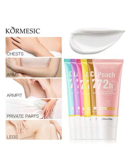 كريم جسم مدة 72 ساعة باللون البرتقالي/الخوخي، يزيل الرائحة بفاعلية، يحافظ على جفاف الجسم وإنتعاشه، له عطر يدوم لمدة تصل إلى 72 ساعة، يصلح ويضيء البشرة | لا يترك بقع، هدية للنساء، هدية العطلات، منتجات العناية بترطيب البشرة