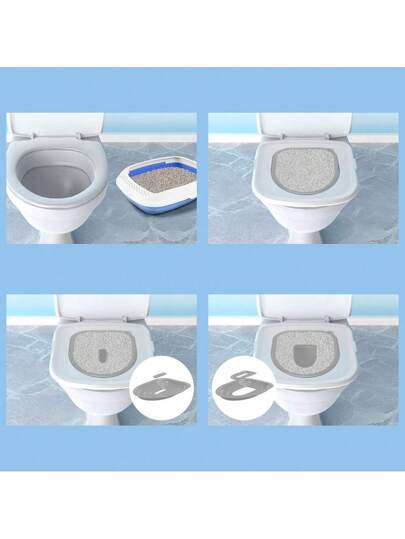 1 قطعة مرحاض قطة منغلق قابل للطي من مادة ABS مع مقعد تدريبي