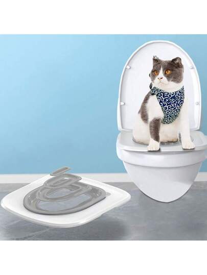 1 قطعة مرحاض قطة منغلق قابل للطي من مادة ABS مع مقعد تدريبي