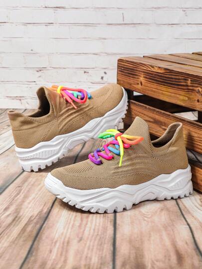 أحذية رياضية كاجوال بيج، أحذية رجالية بأربطة ملونة للديكور،أحذية جري ربيع وخريف جديدة للرجال، أحذية رياضية وكاجوال متعددة الاستخدامات للجري، سهلة الارتداء