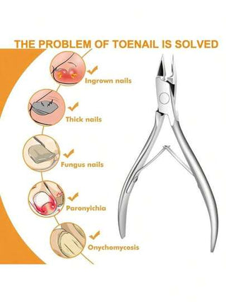 مقصات أظافر القدم من الفولاذ المقاوم للصدأ المحترف - غير حساسة للحساسية، مصنع للأظافر المتنامية والسميكة، أداة العناية بالقدمين بلا رائحة