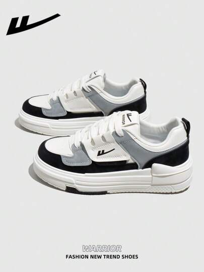 WARRIOR زوج من الرياضية كاجوال للنساء من ماركة WARRIOR ذات سطح جلدي، ذات كعب قصير غير منزلق وأساس مسطح منخفض، سهل الارتداء مناسبة للطالبات وحفلات التخرج والتصوير، بتصميم أنيق وألوان متماسكة، مثالية للمشي والتنزه