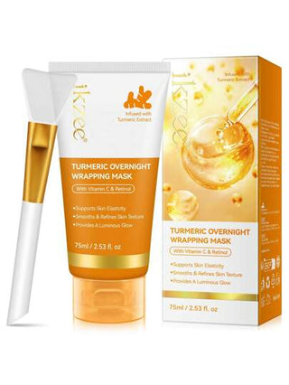 زجاجة قناع الوجه الليلي المرطب بمواد الكركم وللصدف 75مل، مرطب بعمق ومهدئ لشد بشرة الوجه لجميع أنواع البشرة