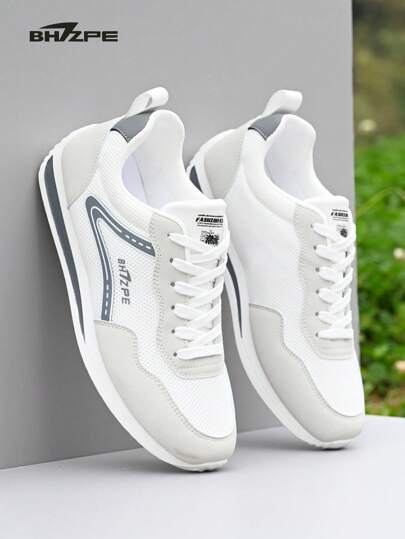 أحذية رجالية جديدة للصيف ، خفيفة المنفذة للهواء بشبكة، أحذية جري، لون أزرق