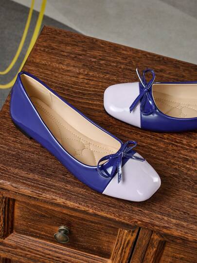 أحذية نسائية مسطحة بتصميم زخرفي متعدد الألوان وفيونكة للاستخدام اليومي والمكتبي والخارجي بإطلالة أنيقة، مناسبة للربيع والصيف