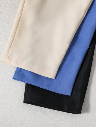SHEIN 3 طقم بنطلونات للأولاد الصغار العادية مزودة بخصر مرن مناسبة للأعمار من 4-7 سنوات، مناسبة لحضور الزفاف، حامل الخاتم، صبي الصفحة