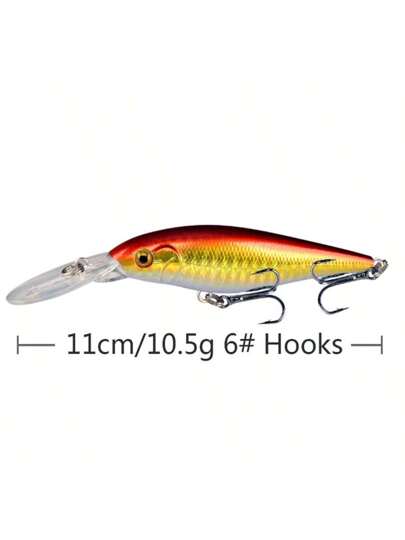 طعم صناعي عائم طوله 11 سم لصيد سمك الأخطبوط، طعم بلاستيكي بوزن 10.5 جرام على شكل سمكة صغيرة، 10 ألوان واقعية للحصول على سمك الماكريل