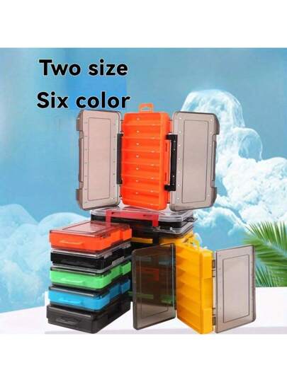 قطعة واحدة صندوق أدوات صيد السمك ثنائي الجوانب من نوع Y ذو حجمين 12/14 نسمة، قذيفة من مادة ABS صلبة، صندوق تخزين إغراء مع فواصل قابلة للإزالة لملحقات الصيد، للرياضة البحرية