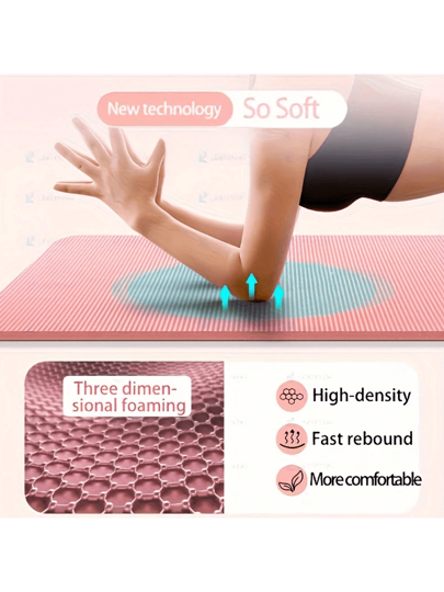 1 قطعة سجادة اليوغا فائقة السماكة ومانعة للانزلاق، بكثافة عالية لأنشطة اللياقة البدنية، إكسسوار للرياضة المنزلية، مناسبة للياقة البدنية المنزلية والنادي الرياضي والتمرينات والتمارين الرياضية والمشي والرياضة والصحة والتمرين المنزلي، جودة قياسية، مناسبة لله