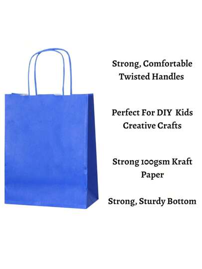 10 حقائب ورقية صغيرة بألوان نمط ، حقائب الهدايا والأشغال اليدوية من ورق الكرافت مع مقابض ملتوية لحفلات الأعياد والاحتفالات وأعياد الميلاد والهالوين والعيد والزفاف 22 * 16 * 8 سم