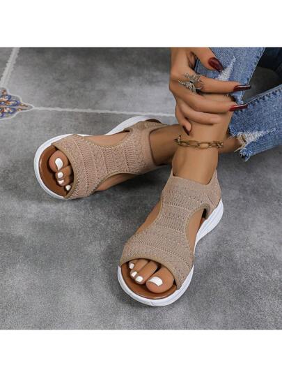 صنادل نسائية كاجول وأنيقة للصيف 2025 ، ذات طراز رياضي ومنصة خفيفة الوزن مقاسات كبيرة ، صنادل شاطئ