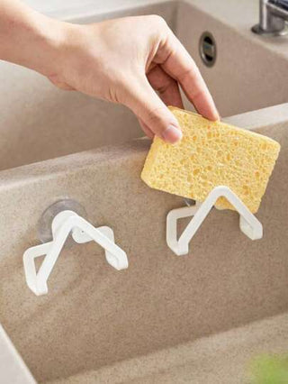 2 قطعة رف متعدد الوظائف لتصريف المياه والكؤوس، رف صرف قوي مثبت على الحائط للإسفنج للمطبخ والحمام، منظم منزلي وخزانة تخزين، إكسسوارات منزلية