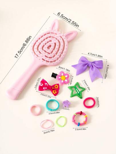 مجموعة 712 قطعة من كبكات الشعر والإكسسوارات على شكل فراشات ملونة، صندل الأميرة البسيطة، ربطات شعر، مشط، فرشاة تدليك، مناسبة للفتيات المراهقات لاستخدامها اليومي أو كهدية