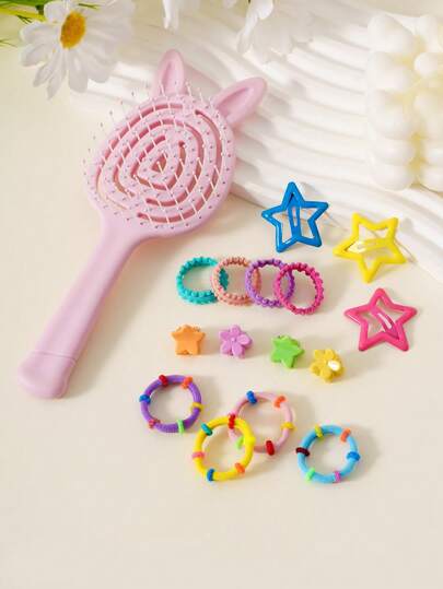 مجموعة 712 قطعة من كبكات الشعر والإكسسوارات على شكل فراشات ملونة، صندل الأميرة البسيطة، ربطات شعر، مشط، فرشاة تدليك، مناسبة للفتيات المراهقات لاستخدامها اليومي أو كهدية