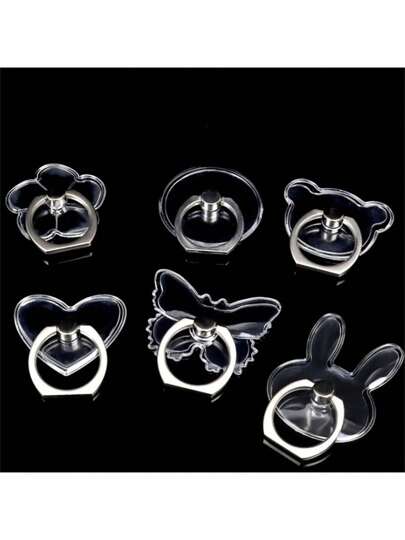 2 قطعة/ 4 قطع حامل هاتف محمول قابل للتركيب شفاف مع خاتم أصبع متوافق مع هواتف أيفون وأندرويد، هدية لعيد الميلاد والعائلة والأصدقاء ، حامل أصبع للهاتف، اكسسوارات الهاتف