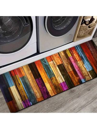 حصيرة ألوان الخشب 1 قطعة لأرضية المطبخ، حصيرة أرضية الحمام ، حصيرة أرضية للمطعم الداخلي، سجادة خارجية، حصيرة حمام مانعة للانزلاق ، حصيرة أرضية الحمام والتواليت المنزلية