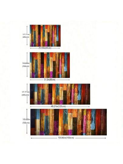 حصيرة ألوان الخشب 1 قطعة لأرضية المطبخ، حصيرة أرضية الحمام ، حصيرة أرضية للمطعم الداخلي، سجادة خارجية، حصيرة حمام مانعة للانزلاق ، حصيرة أرضية الحمام والتواليت المنزلية