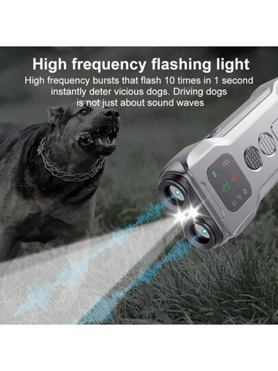 قطعة واحدة جهاز صد نباح الكلاب بتقنية فوق الصوتية مع إضاءة ليد، قابل للشحن ب- USB، تصميم رأسين مزدوج، بطارية ليثيوم بوليمر، جهد تشغيل 36 فولت أو أقل، أداة تدريب وطرد الحيوانات الأليفة