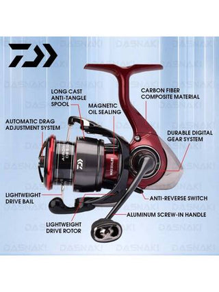 DAIWA بكرة DAIWA FUEGO CS لعام 2025 ، 6 + 1 كراسي محامل ، إطار خفيف للبكرة الدوارة / بكرة دوارة ذات محرك خفيف ، جسم زيون V