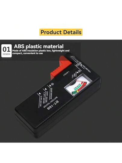 1 قطعة متعدد القياسات محمول ذو 3 سرعات عالي الدقة،جسم من ABS +فاحص سعة البطارية، قابل للتكيف ذاتيا مع الجهد 1.2 فولت - 12 فولت، إدارة صحة البطارية، مناسب لفحص طاقة منازل الرعب في عيد الهالوين ،حقيبة اسعافات أولية للتخييم، إصلاح الدراجات الكهربائية