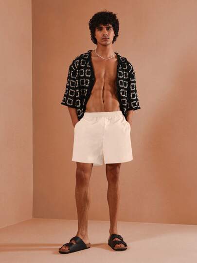 SUMWON شورت صيفي ممتاز، قطعة ملابس كاجوال رياضية ، سروال سباحة مريح ذو إغلاق بسحاب للأنشطة المائية، مع جيوب جانبية، قماش تنفس مناسب للأجازات والمنتجعات'