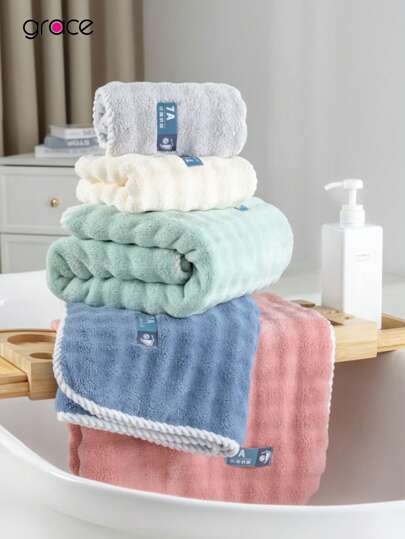 GRACE 3 قطع طقم منشفة حمام مضادة للبكتيريا من جريس (1 كبيرة + 2 منشفتين) | نسيج آمن للأطفال صديق للبشرة، امتصاص فوري وجفاف سريع، منشفة قابلة للارتداء متعددة الاستخدامات للاستحمام والجيم والسفر | مستلزمات منزلية قابلة للتنفس