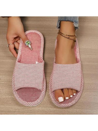 نعال منزلية لللسيدات من قطن مقاومة للانزلاق ومقاومة للبلى ذات لون أحادي أو مخطط، مناسبة للأرضيات الخشبية