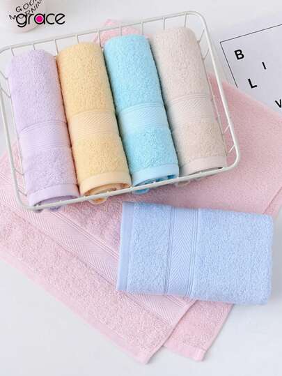 GRACE طقم منشفة قطنية ذات تصميم ملتف ممتاز - منشفة عائلية فائقة اللين للوالدين والأطفال والكبار | ضروريات الحمام والجيم والسفر ، تصميم لطيف صديق للبشرة