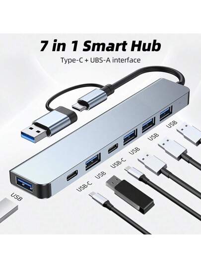 منفذ نوع سي 8 في 2 محور 3.0 یوإس بي سي محطة ترکیزیة ريدر بطاقة إس دي/تي إف محول متعدد الحصص یوإس بي 3.0/2.0 موسع الصوت مفرق
