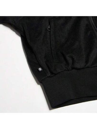 Adidas معطف جاكيت قصير مصنوع من الأقمشة المحبوكة بتصميم شكل البرسيم مع طوق عالي للسيدات HK7250