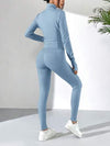SHEIN EZwear بدلة رياضية للنساء من جاكيت طويلة الأكمام مصنوعة من الأزرق المصنوع من الأقمشة المحبوكة، جاكيت وباسكال