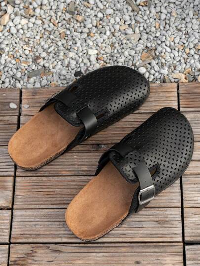 حذاء شبشب خفيف برباط PU أللون أحادي اللون مريح للكبار والمراهقين, مناسب للارتداء طوال العام داخل المنزل وخارجه, مقاسات كبيرة