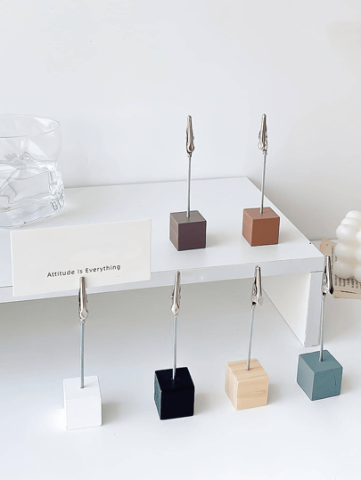 حامل مذكرات خشبي بألوان كلاسيكية، حامل عرض للمكتب، مسند صغير لملاحظات، صور، بطاقات، اكسسوارات مكتبية، رجوع إلى المدرسة