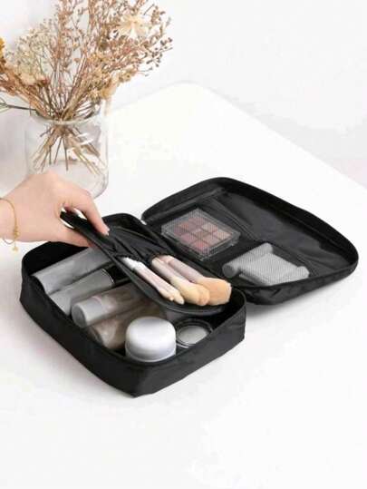حقيبة مستحضرات تجميل مقاومة للماء، حقيبة أغراض تجميلية من البي في سي، حقيبة تخزين مستحضرات التجميل، أدوات تجميل كبيرة السعة محمولة لحفلة عيد الأم عيد الحب مناسبات الأعياد