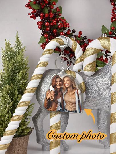 قلادة مفاتيح أكريليكية مخصصة 1 قطعة، دائرة أكريليكية مميزة الشكل، مطبوعة بطباعة شخصية، تأثير شكل مخصص، ميدالية للحقيبة الظهر، مناسبة للأزواج والمشاهير والأصدقاء والعائلة والموضوع الكرتوني، هدية صور مخصصة، للذكرى السنوية وعيد الأب وعيد الأم