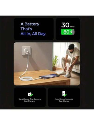 كبل شحن سريع مزدوج USB C بقوة 60 واط للآيفون 16 و 15 برو ماكس و 15 بلس، بوكو، من نوع C إلى C، شاحن سريع مَضفور بسلك بيانات وعلبة