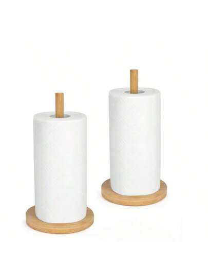 حامل منشفة ورقية خشبي واحدة، حامل منشفة ورقية من البامبو، حامل منشفة ورقية خشبي للأسطح، حامل منشفة ورقية قائم بذاته للمطبخ والحمام والغرفة