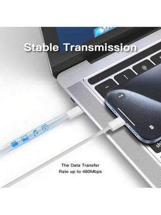 كبل شحن سريع مزدوج بمنفذي USB C ، 60 واط لهواتف 16/15 برو ماكس وبلس، وللسامسونج وبوكو ، من النوع C إلى النوع C ، كبل بريد مع علبة