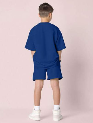 ملابس رياضية أطفال SUMWON طقم شورت إسكريبت بروكلين الملابس المنسقة الأنيقة للشباب ألبسة مريحة نشطة غير رسمية حضرية رائعة، لوح رياضي منزلي رياضي، طقم من قطعتين