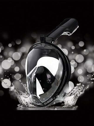 قناع غطاء الوجه الكامل للغطس والسباحة، بمجموعة كاملة ، لرؤية واسعة النطاق، مضاد للضباب، أنبوب تنفس جاف، مثالي للغطس والسباحة والقوارب، علبة هاتف مقاومة للماء، تفاعلية مع الشاشة اللمسية، قطعة واحدة