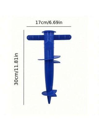 1 قاعدة مثبت مظلة شاطئ بلاستيكية عشوائية اللون مستخدمة للظل والحماية من المطر في الأنشطة الخارجية مثل التخييم والصيد