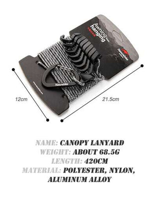 Naturehike حبل معلق لاستخدام خارجي ، حبل غسيل متعدد الاستخدامات، حبل معلق غير انزلاقي قابل للتعديل