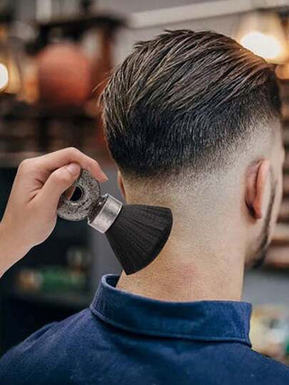 1 فرشاة نحت الرقبة من الصالون المحترف ذات شعيرات ناعمة - مقبض دائري إرجونومي، مثالية لإزالة الشعر من الرقبة والوجه والأذنين، تصميم زجاجي ملون، اكسسوارات الحلاقة